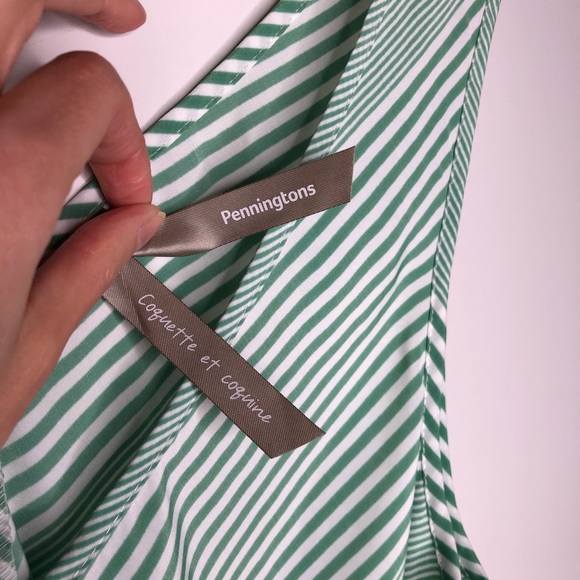 Pennington's Green and White Striped Dress - Picture 5 of 7